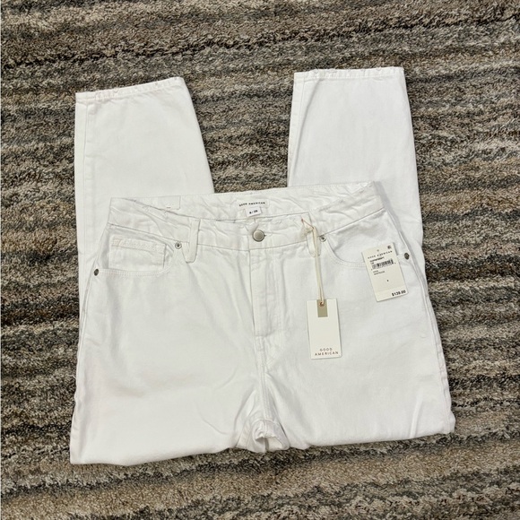Good American Cropped Boyfriend Jeans Sz 8/29 NWT | Good American White Jeans - Picture 3 of 16